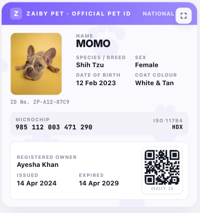 BestBuds official pet ID card